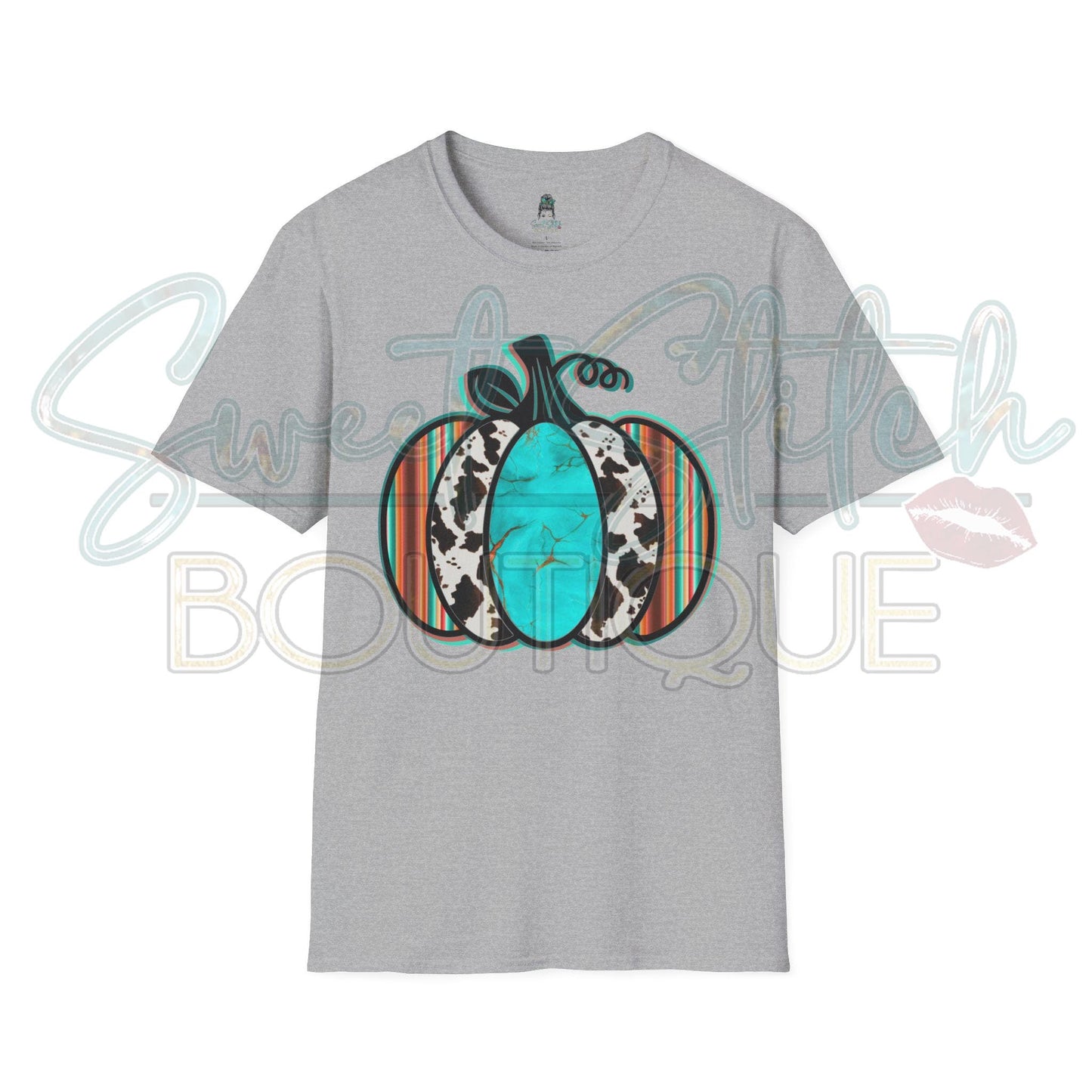 Retro Western Pumpkin {Front Print ONLY} -- Unisex Softstyle T-Shirt