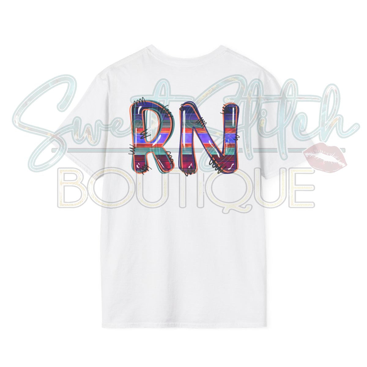 Serape "RN" Design {Front & Back Print} -- Unisex Softstyle T-Shirt