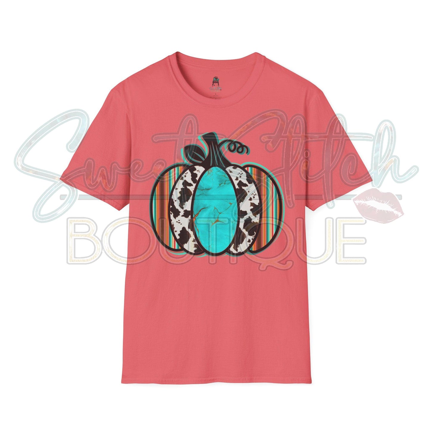 Retro Western Pumpkin {Front Print ONLY} -- Unisex Softstyle T-Shirt