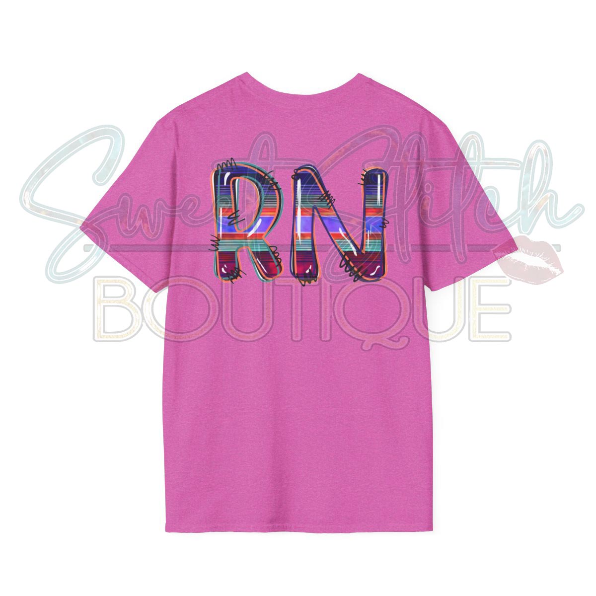 Serape "RN" Design {Front & Back Print} -- Unisex Softstyle T-Shirt