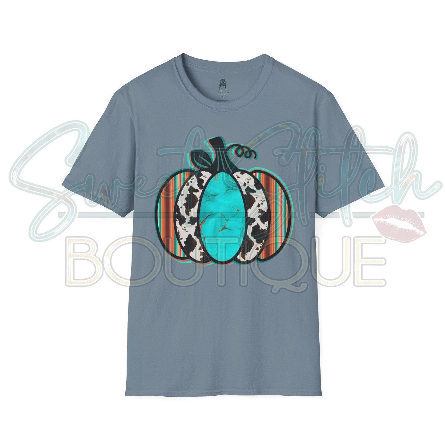 Retro Western Pumpkin {Front Print ONLY} -- Unisex Softstyle T-Shirt