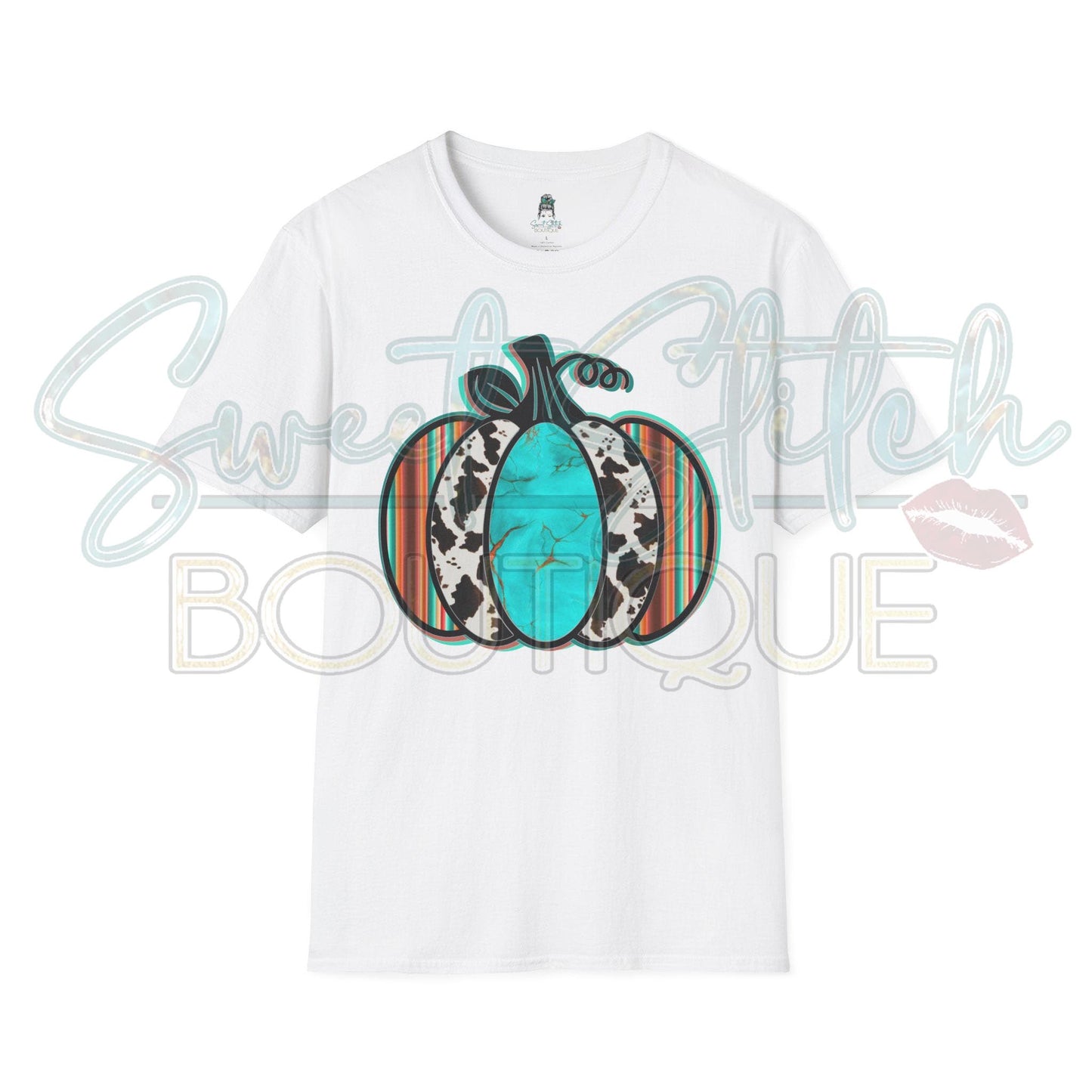 Retro Western Pumpkin {Front Print ONLY} -- Unisex Softstyle T-Shirt