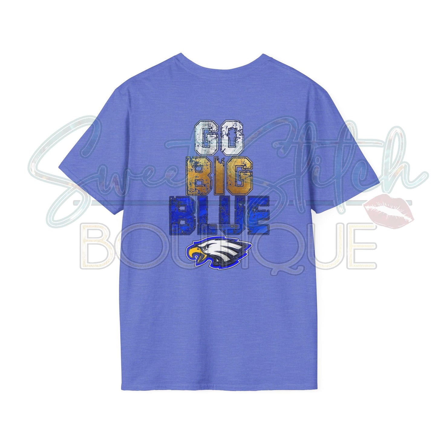 "Go Big Blue" W.S. Neal Spirit Shirt {Front & Back Print} -- Unisex Softstyle T-Shirt