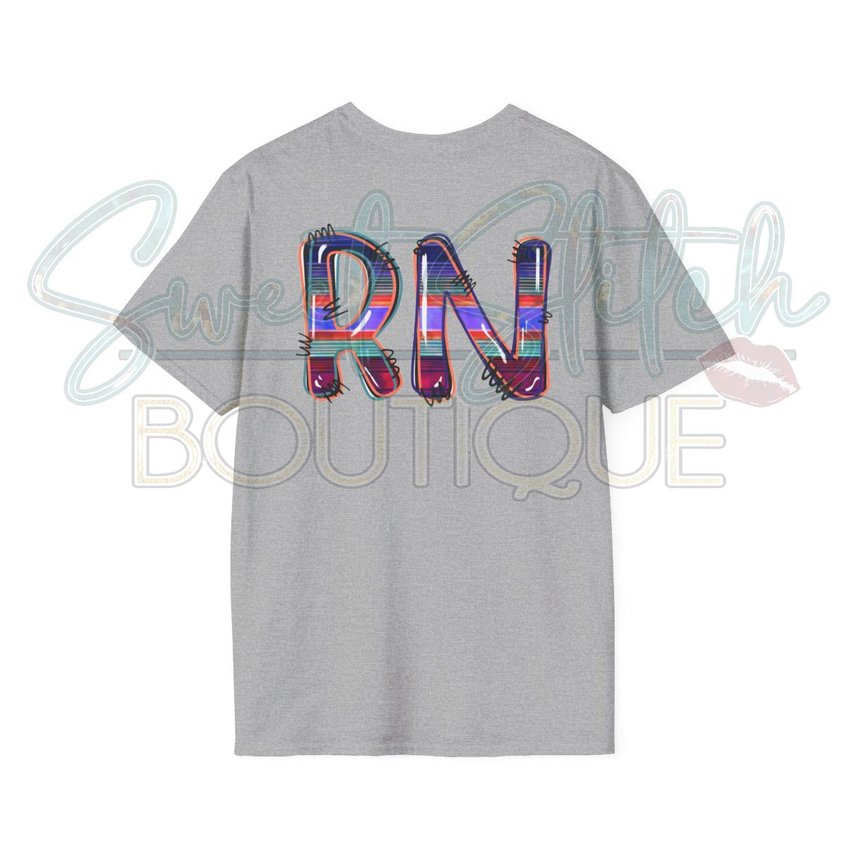 Serape "RN" Design {Front & Back Print} -- Unisex Softstyle T-Shirt