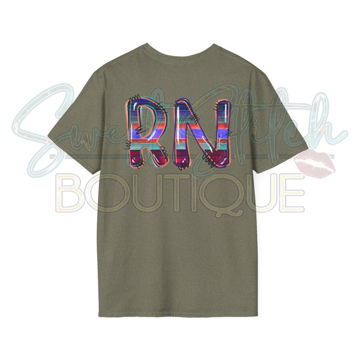 Serape "RN" Design {Front & Back Print} -- Unisex Softstyle T-Shirt