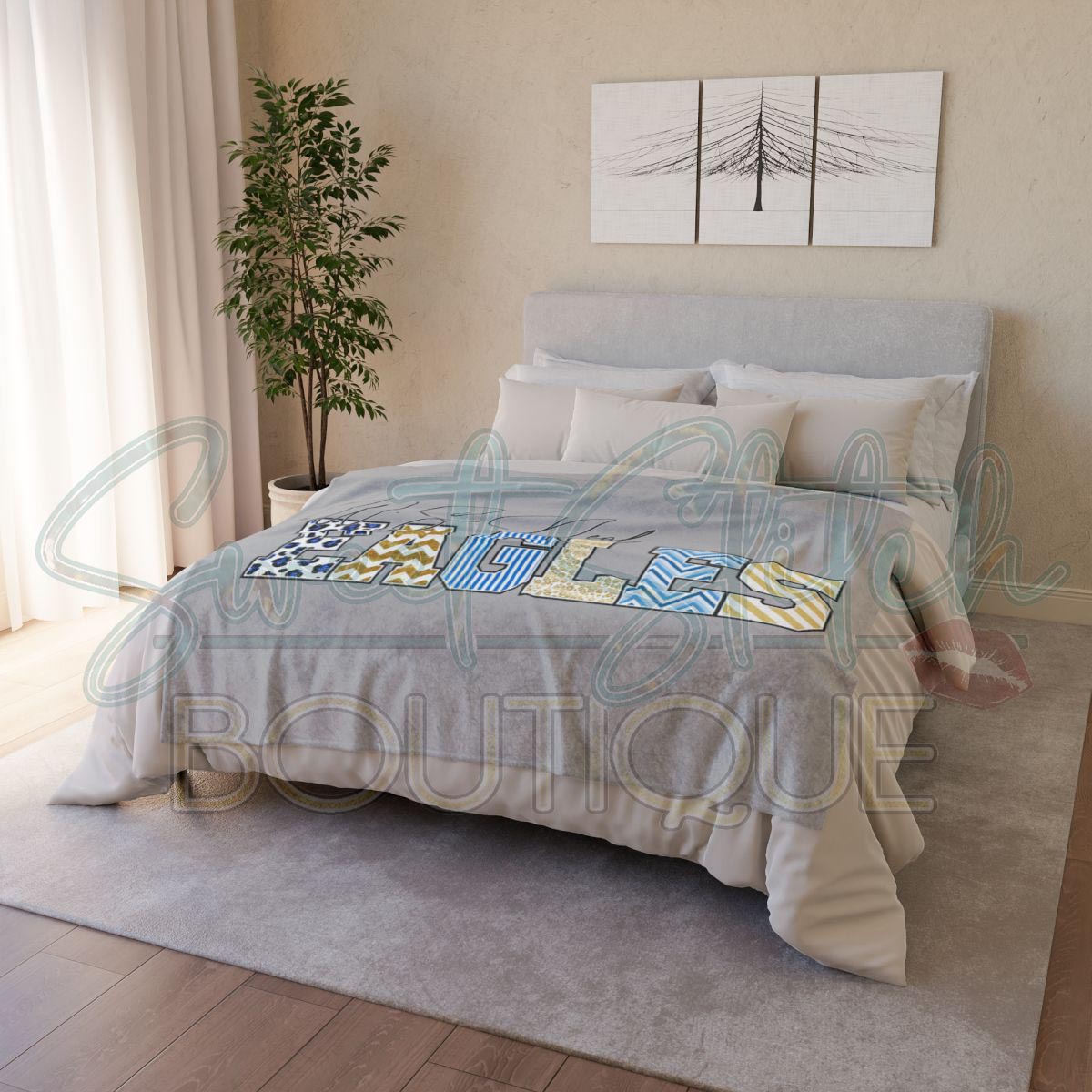 50x60 "Fancy Block" WSN Blanket Display (In Light Grey)