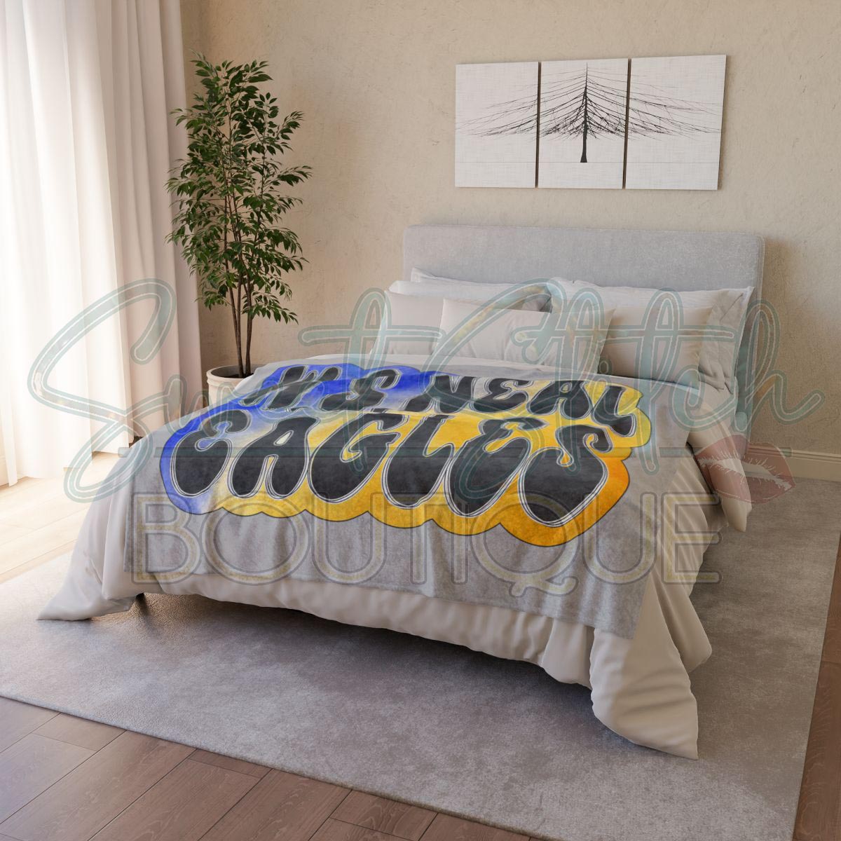 50x60 WSN "Retro" Blanket Display (In Light Grey; For Additional Color Options, See Other Listings)