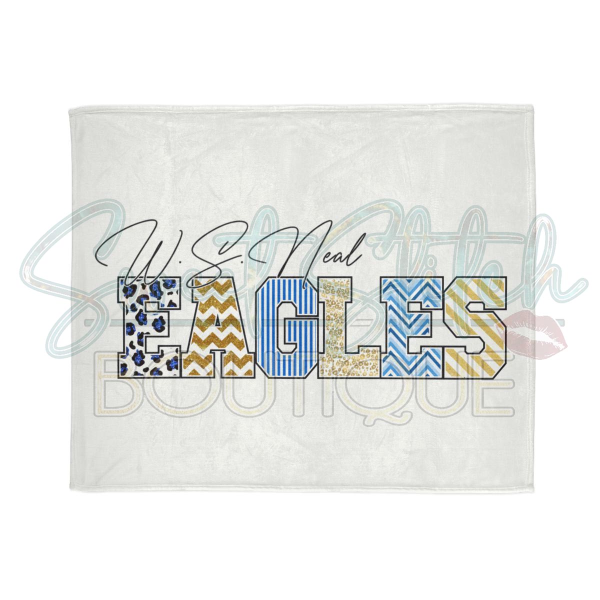 50x60 "Fancy Block" WSN Blanket Display (In White)