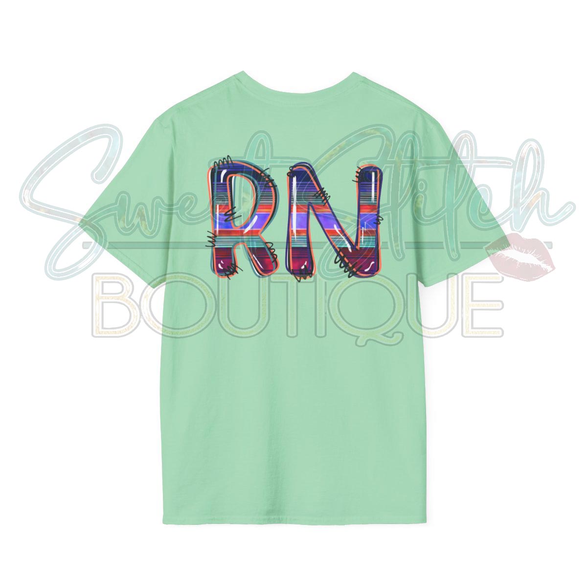 Serape "RN" Design {Front & Back Print} -- Unisex Softstyle T-Shirt