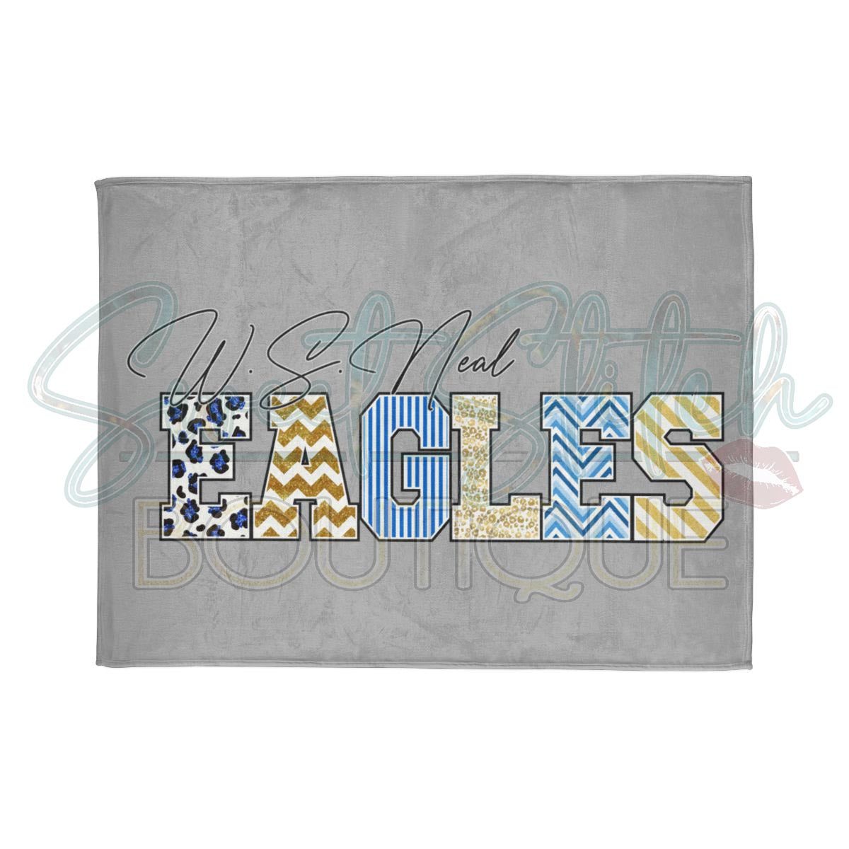 60x80 "Fancy Block" WSN Blanket Display (In Light Grey)