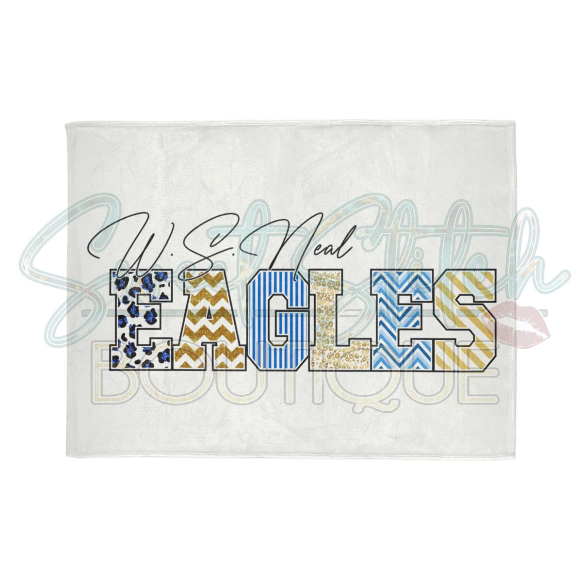 60x80 "Fancy Block" WSN Blanket Display (In White)