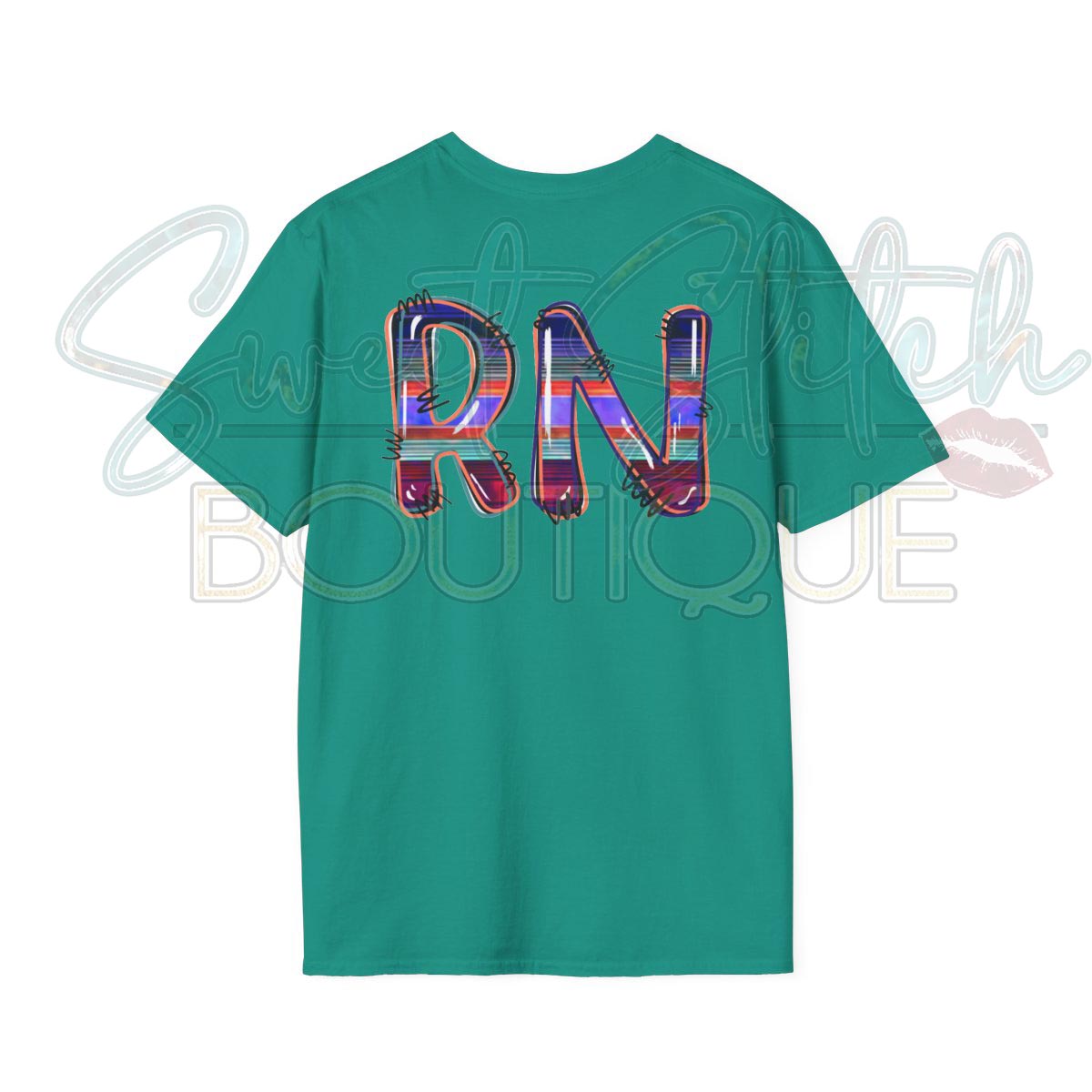 Serape "RN" Design {Front & Back Print} -- Unisex Softstyle T-Shirt