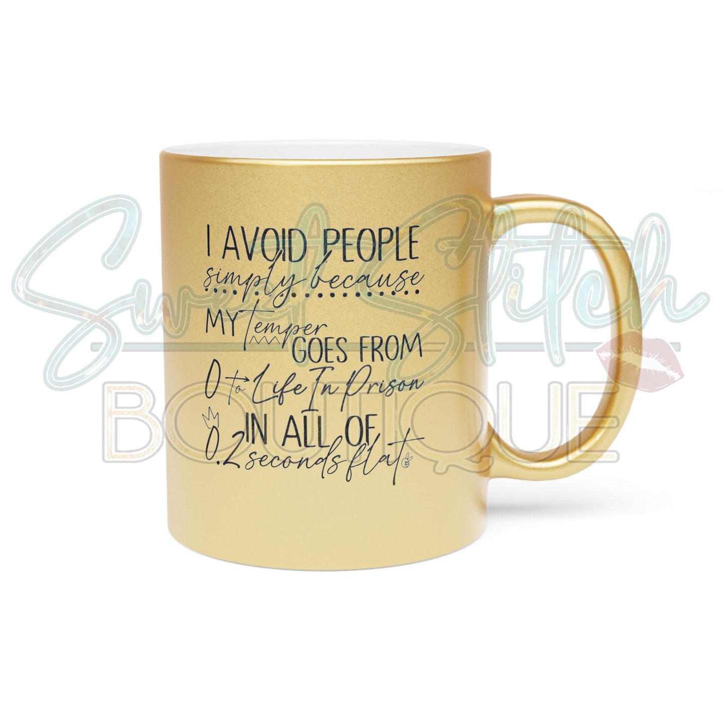 "0 to Life In Prison..." -- Metallic Mug (Silver\Gold)