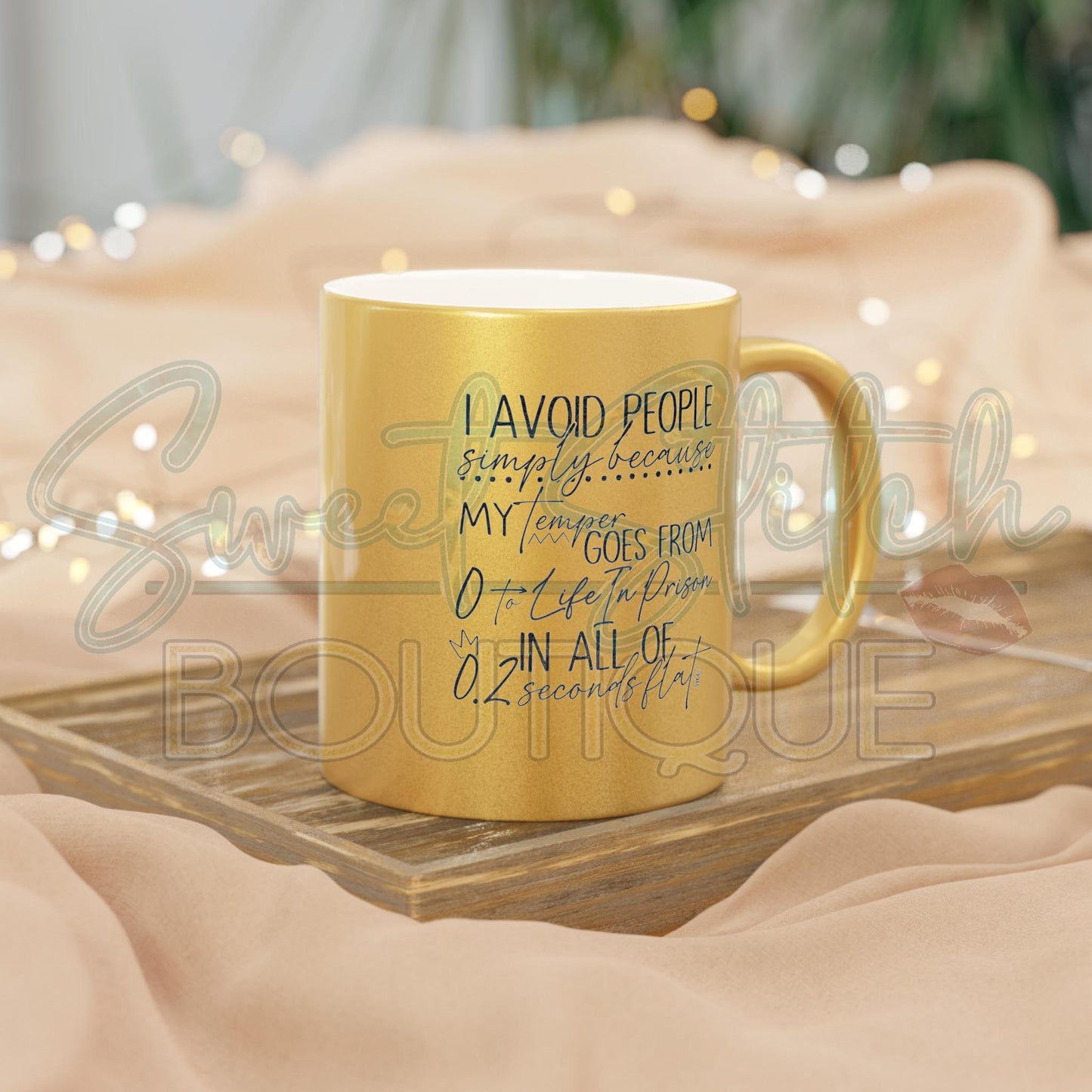 "0 to Life In Prison..." -- Metallic Mug (Silver\Gold)