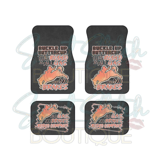 "Buckle Up Buttercup Rodeo Company" -- Car Mats (Set of 4)