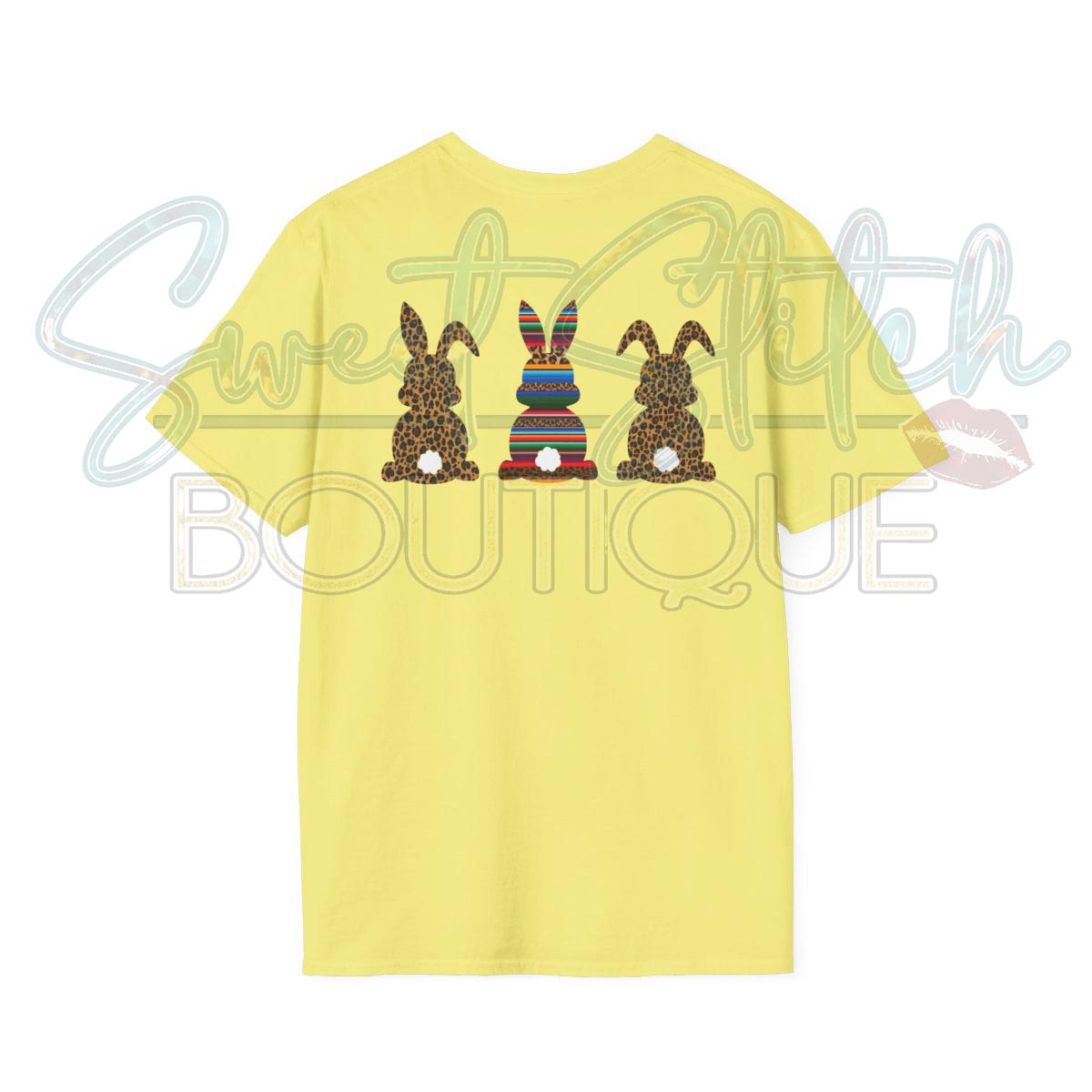 Western Style Bunny {Front & Back Print} -- Unisex Softstyle T-Shirt