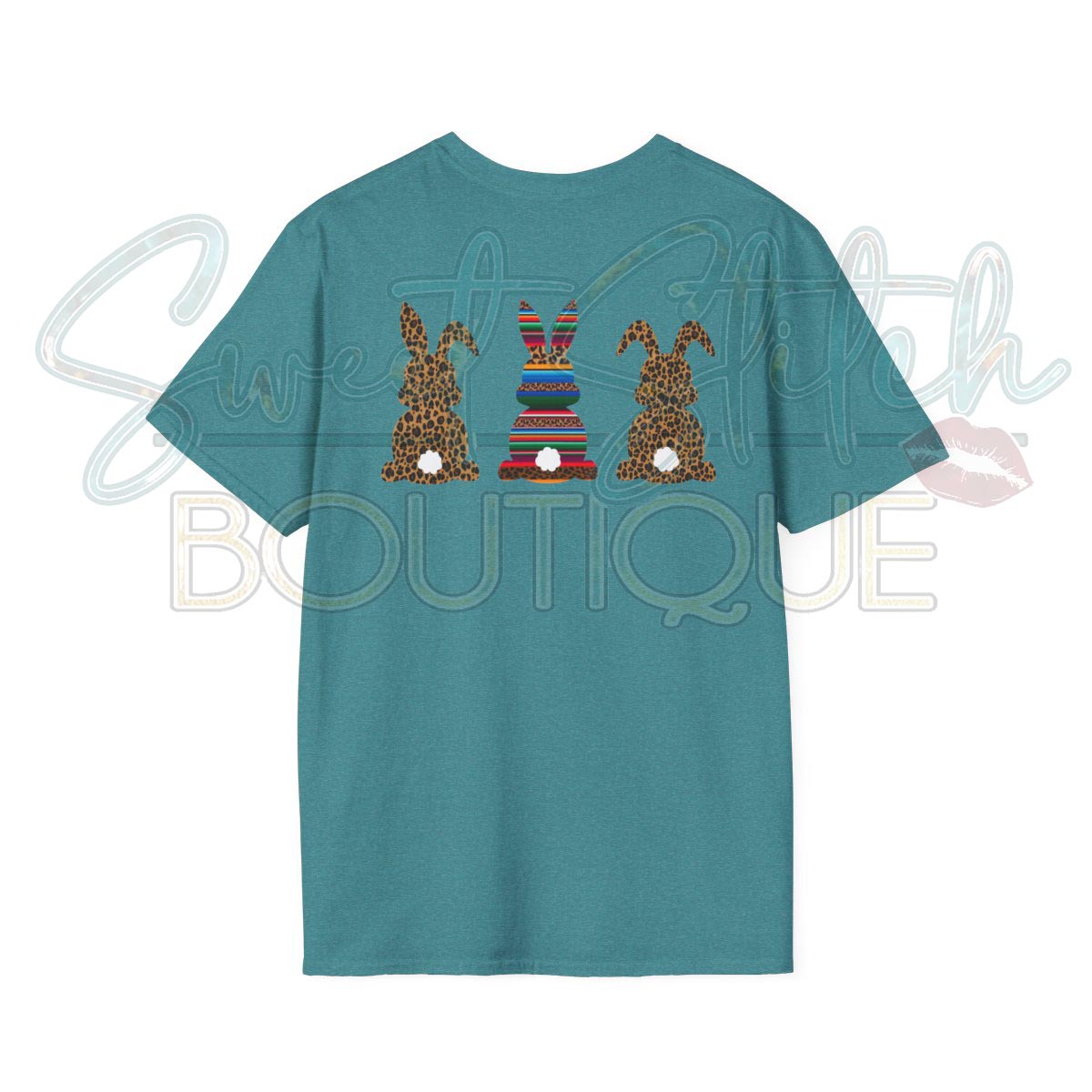 Western Style Bunny {Front & Back Print} -- Unisex Softstyle T-Shirt