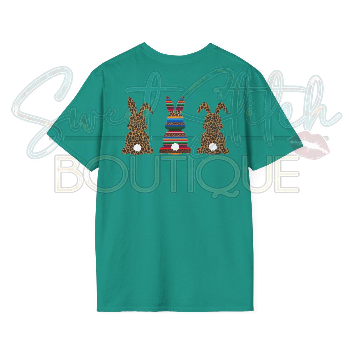 Western Style Bunny {Front & Back Print} -- Unisex Softstyle T-Shirt