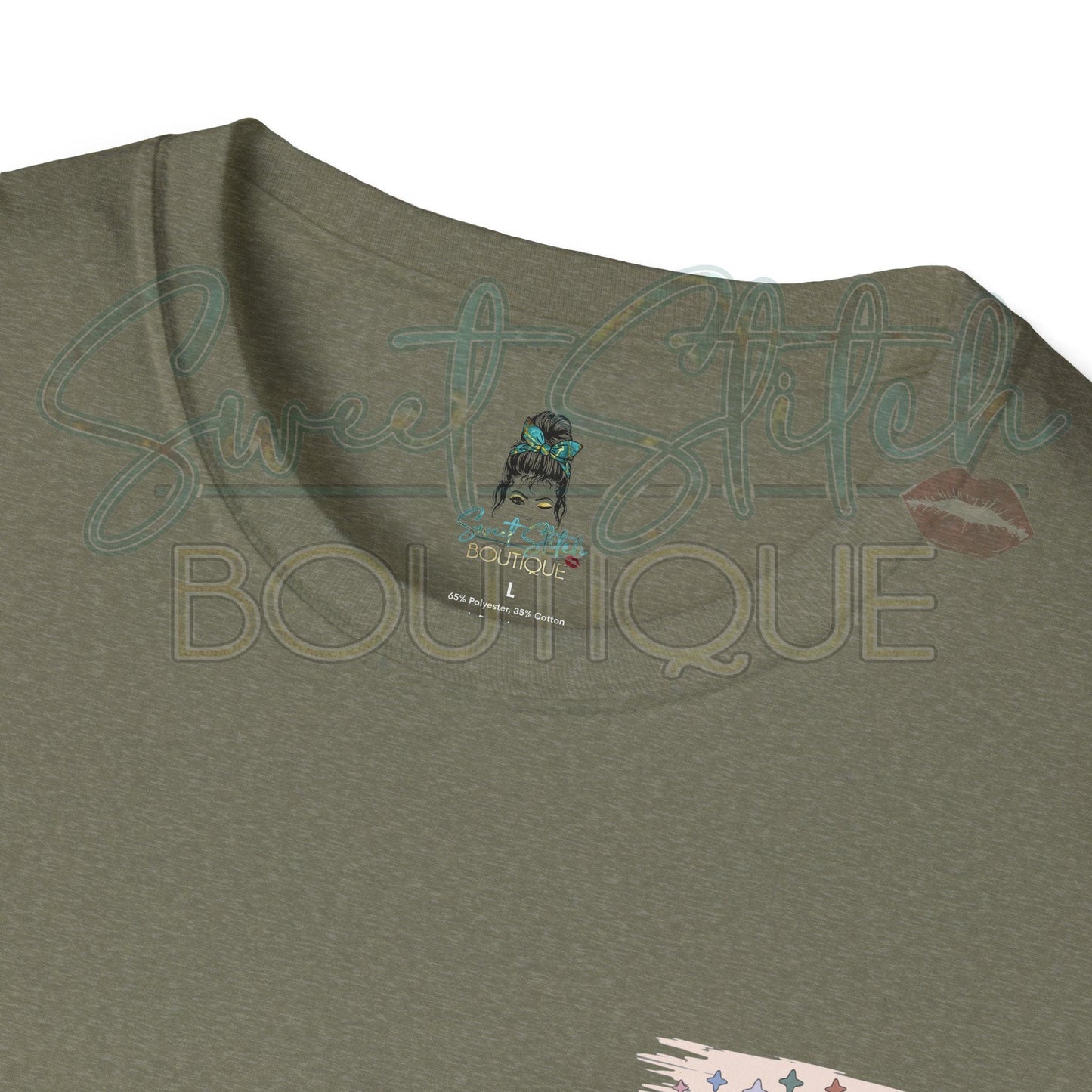 "Mentally Stable..." Pastel Retro Print {Front & Back Print} -- Unisex Softstyle T-Shirt
