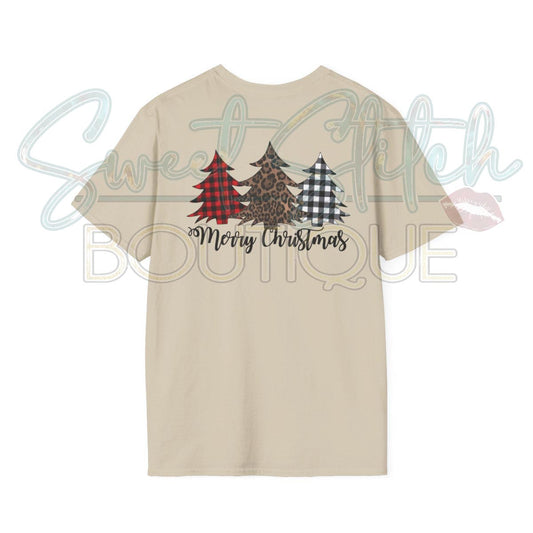 Sassy Southern "Merry Christmas" Print {Front & Back Print} -- Unisex Softstyle T-Shirt