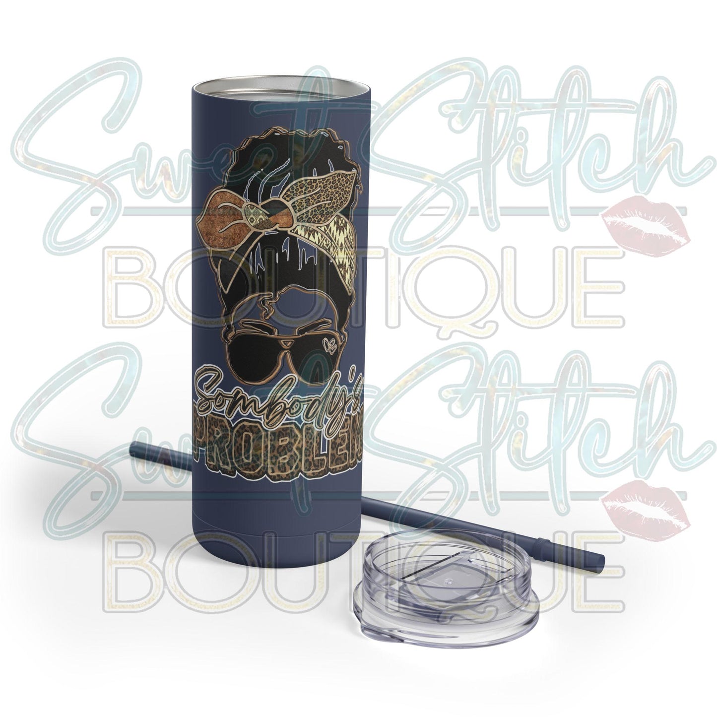 Somebody's Problem 20oz Skinny Tumbler in Indigo