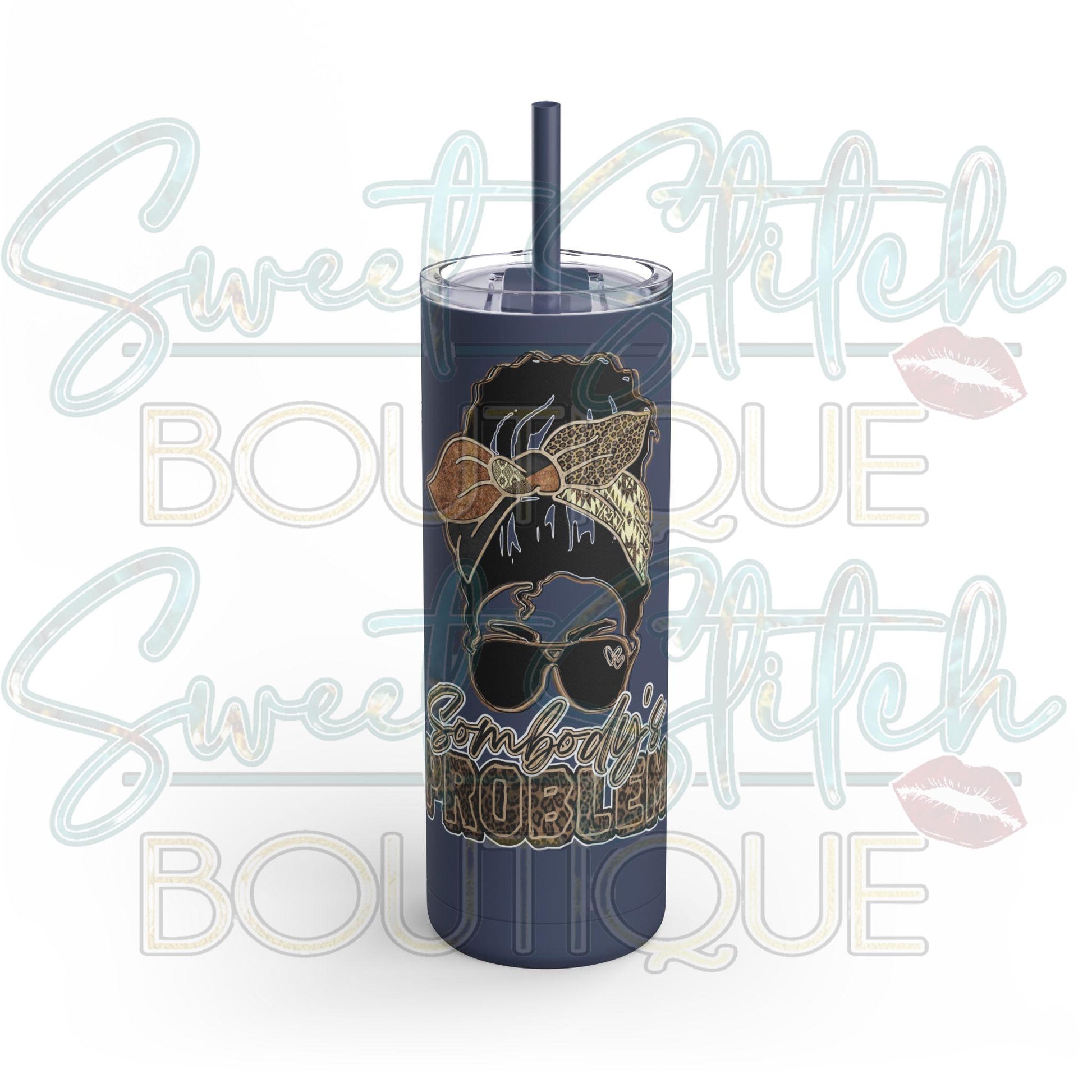 Somebody's Problem 20oz Skinny Tumbler in Indigo