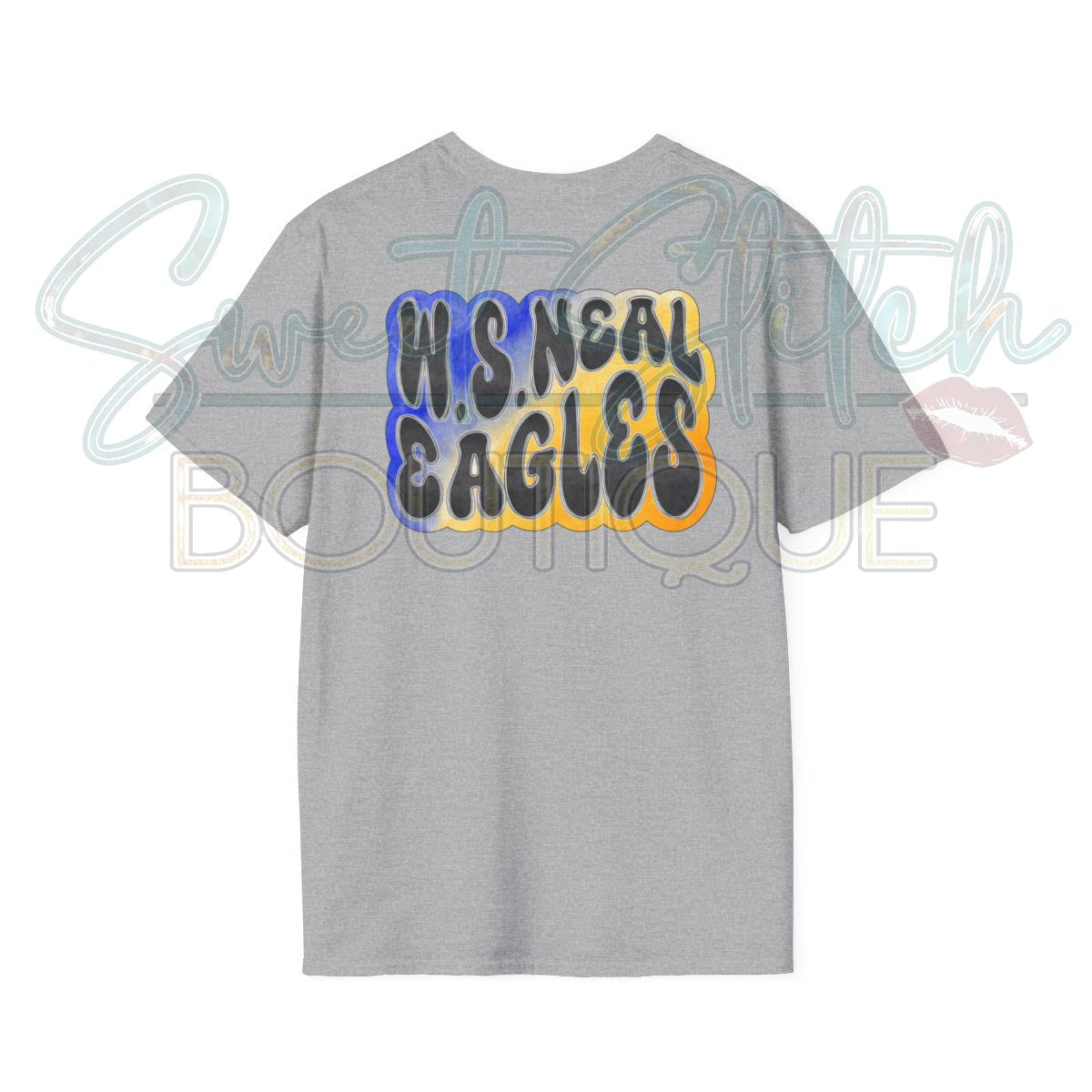 W.S. Neal Eagles "Retro" Style {Front & Back Print} -- Unisex Softstyle T-Shirt