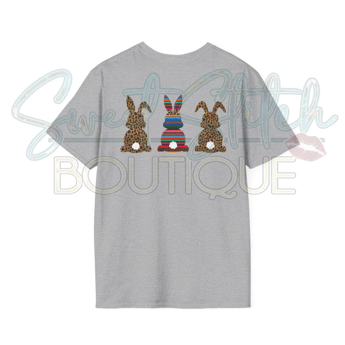 Western Style Bunny {Front & Back Print} -- Unisex Softstyle T-Shirt