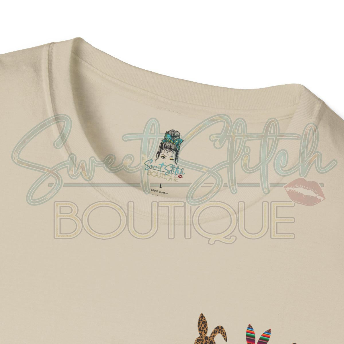 Western Style Bunny {Front & Back Print} -- Unisex Softstyle T-Shirt