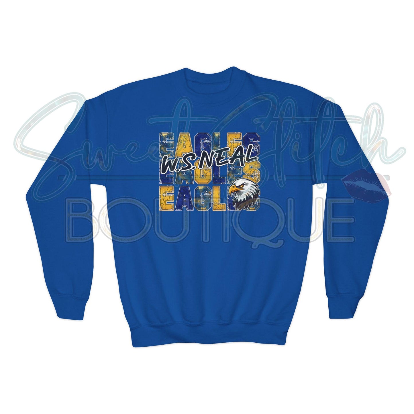 YOUTH "Tough Stuff" Style Pullover {Front Print ONLY} -- Youth Crewneck Sweatshirt