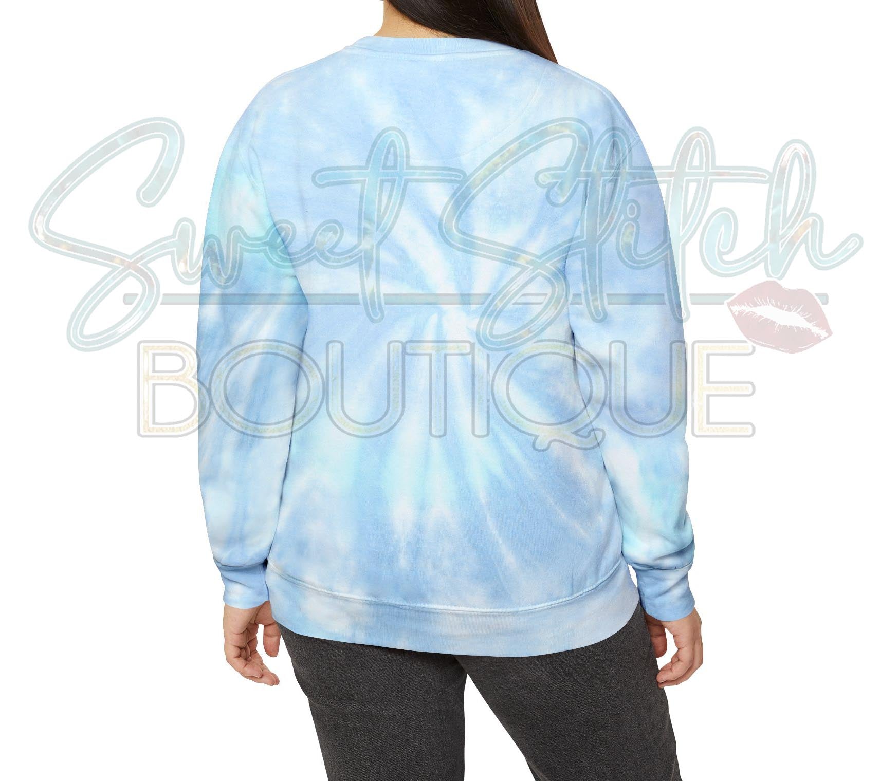 W.S. Neal EAGLES in "Fancy Block" Tie-Dye Sweatshirt Modeled (Back)