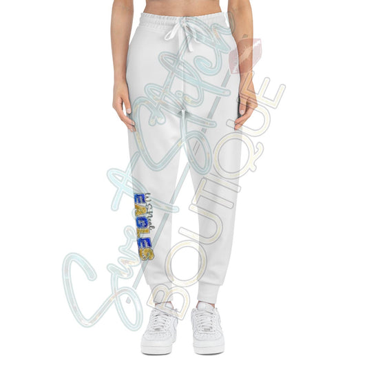 W.S. Neal Eagles Unisex White Athletic Joggers (AOP)