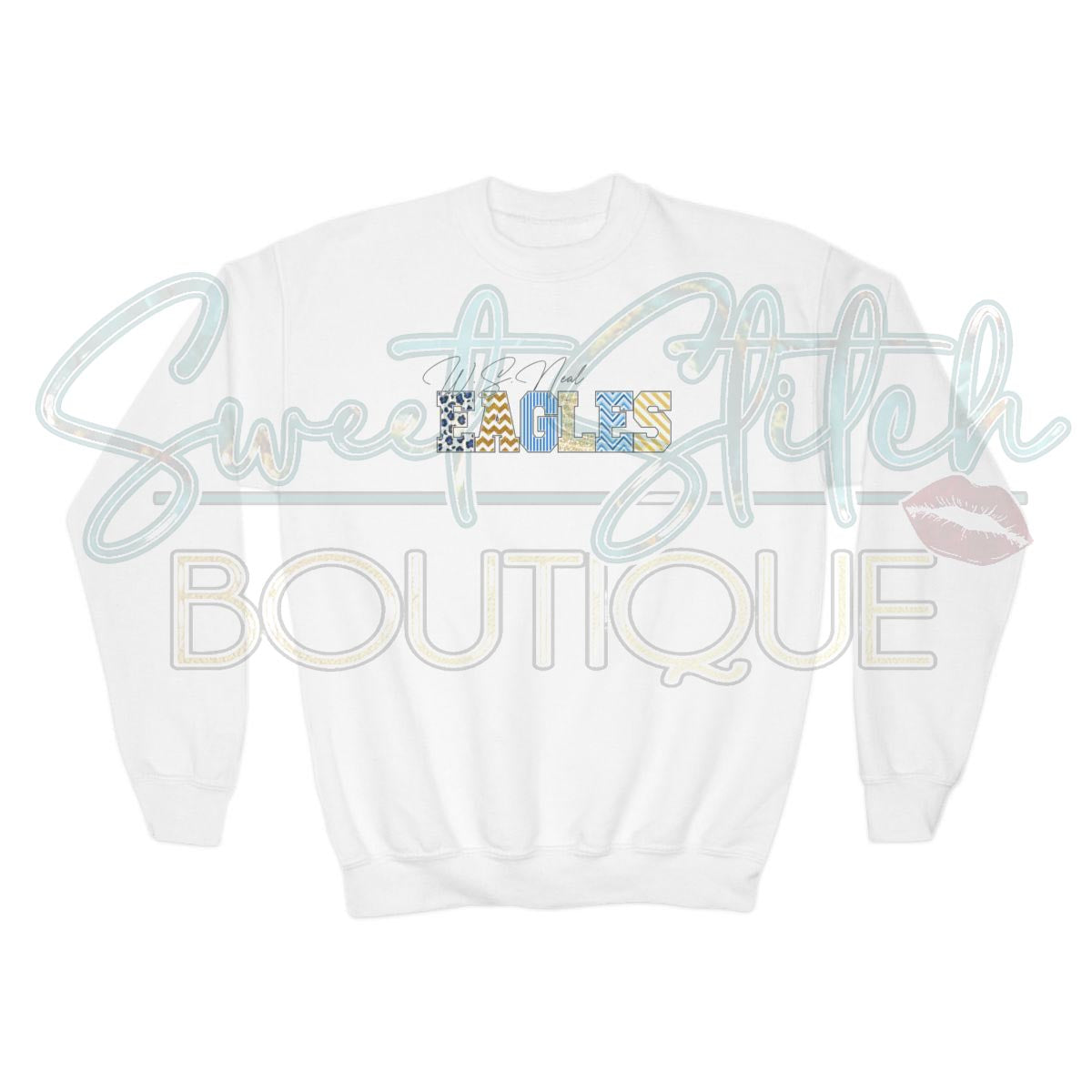 YOUTH "Fancy Block" Style W.S. Neal Sweatshirt -- Crewneck Sweatshirt