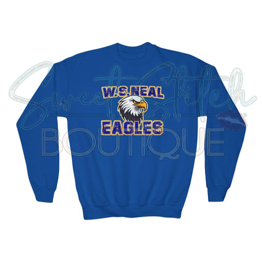 YOUTH "GBN Neal Eagles" Style Pullover {Front Print ONLY} -- Youth Crewneck Sweatshirt